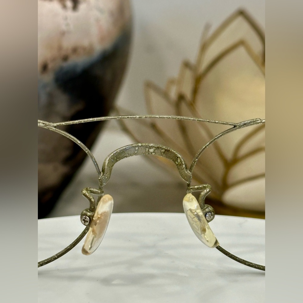 VTG Japanese Rx Eyeglass Frames Embossed Patterned Silver Arms/Tort Tips VGUC - Picture 15 of 17